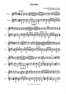 Gavotte in A Major: para clarinete e guitarra by Christoph Willibald Gluck