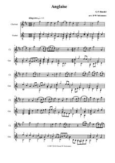 Anglaise: para clarinete e guitarra by Georg Friedrich Händel
