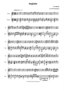 Anglaise: para flauta e guitarra by Georg Friedrich Händel