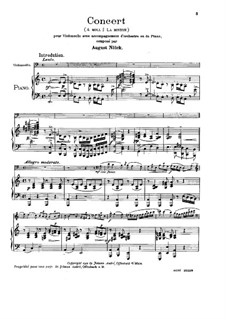 Cello Concerto in A Minor, Op.130a: Score by August Nölck