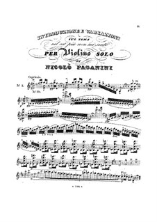 Two Pieces for Violin: Introduction with Variations on Theme 'Nel cor piu non mi sento' and Duo by Niccolò Paganini