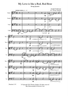 My Love is Like a Red, Red Rose: para quartetos de cordas by folklore