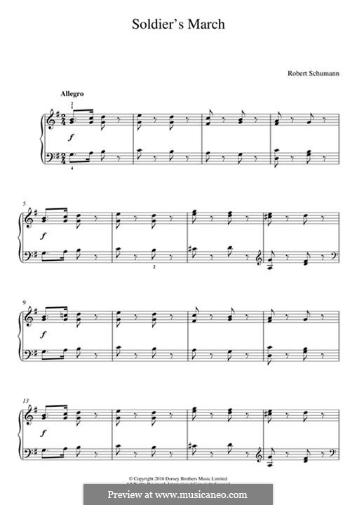 No.2 Soldatenmarsch (Soldiers' March): Para Piano by Robert Schumann