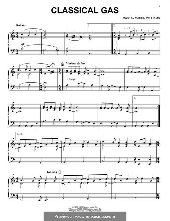 Classical Gas: Para Piano by Mason Williams