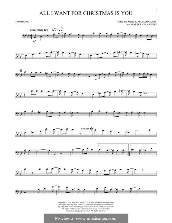 Instrumental version: para trombone by Mariah Carey, Walter Afanasieff