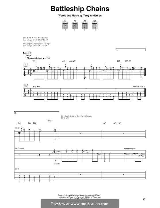 Battleship Chains: For guitar with tab (Volbeat) by Terry Anderson