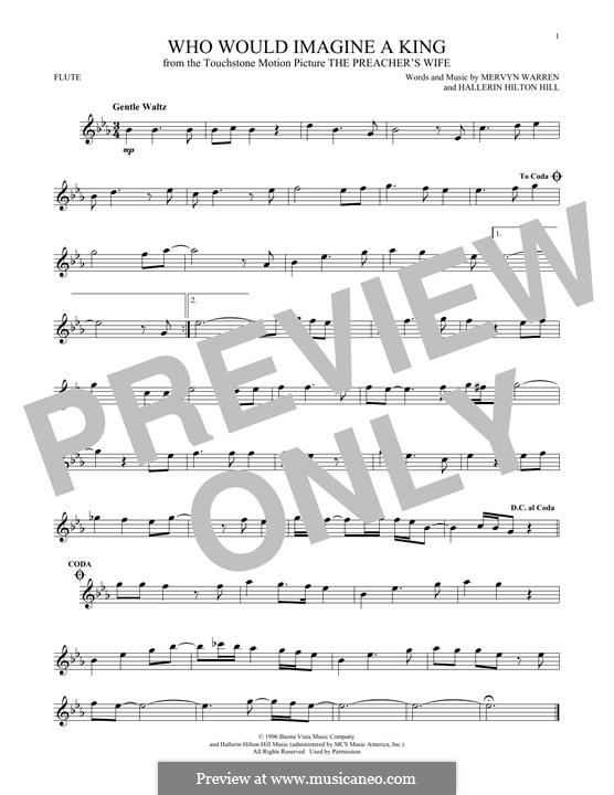 Who Would Imagine a King (Whitney Houston): para flauta by Hallerin Hilton Hill, Mervyn Warren