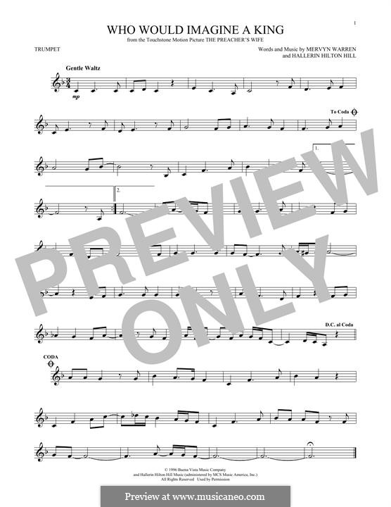 Who Would Imagine a King (Whitney Houston): para trompeta by Hallerin Hilton Hill, Mervyn Warren