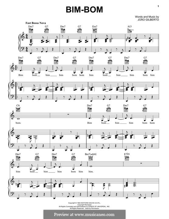 Bim-Bom: Para vocais e piano (ou Guitarra) by Joao Gilberto
