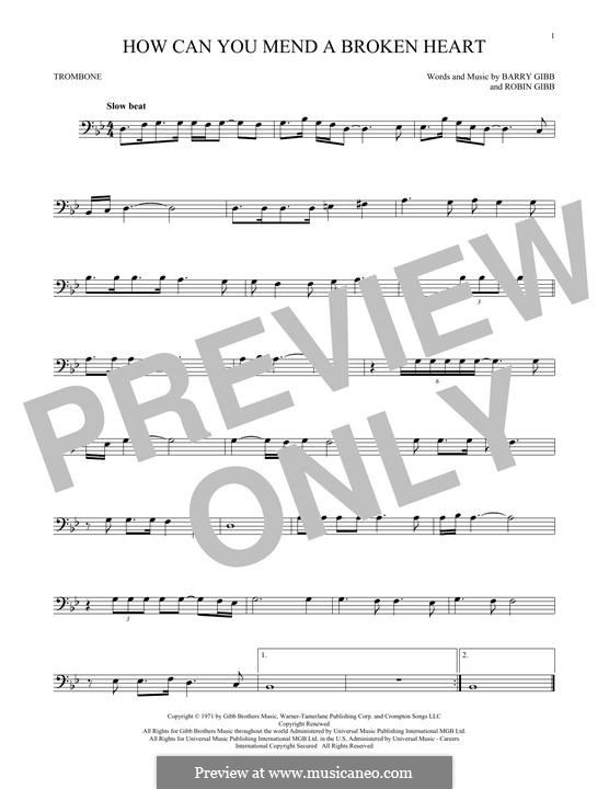 How Can You Mend a Broken Heart: para trombone by Barry Gibb, Robin Gibb