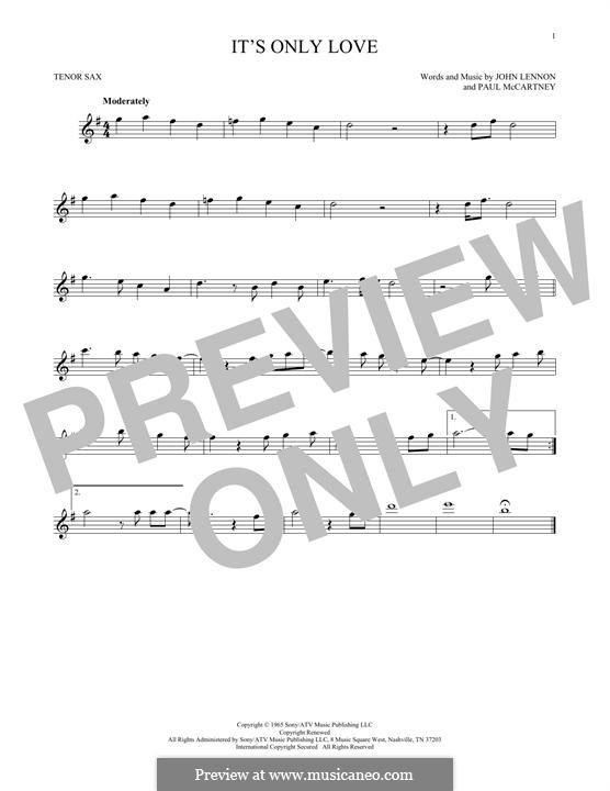 It Won't Be Long (The Beatles): para saxofone tenor by John Lennon, Paul McCartney