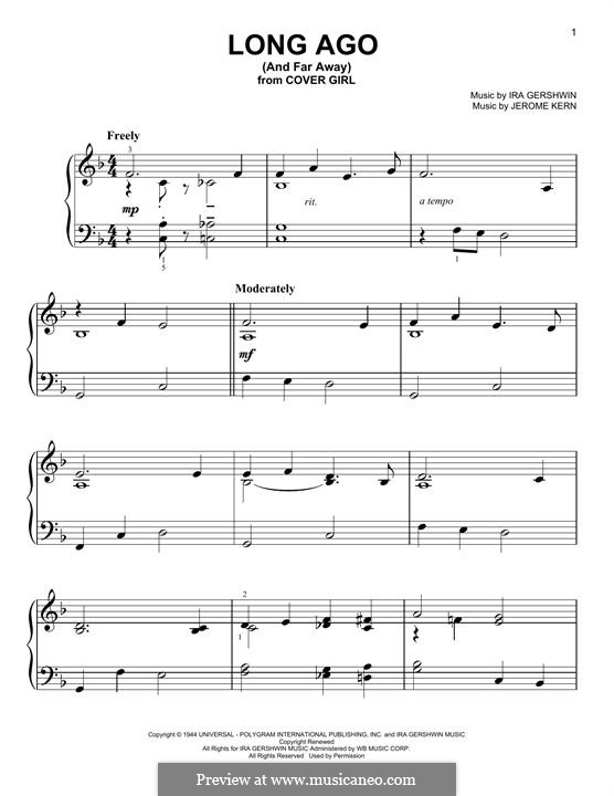 Long Ago (and Far Away): Para Piano by Jerome Kern