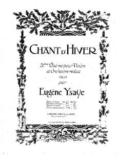 Chant d'hiver. Poem No.3, Op.15: para violino by Eugène Ysaÿe