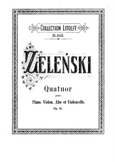 Piano Quartet in C Minor, Op.61: Partitura completa by Władysław Żeleński