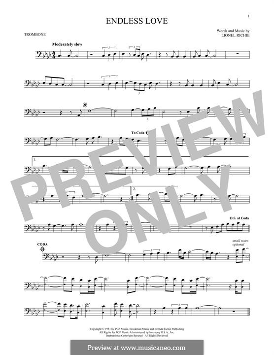 Endless Love: para trombone by Lionel Richie