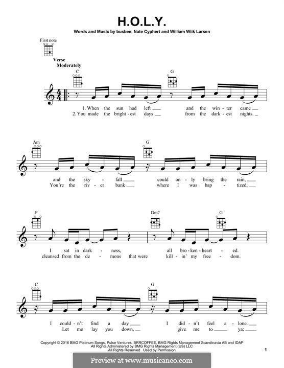 H.O.L.Y. (Florida Georgia Line): para ukulele by Busbee, William Larsen, Nate Cyphert
