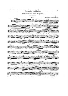 Three Sonatas for Viola da gamba and Harpsichord, BWV 1027-1029: Parte de solo by Johann Sebastian Bach