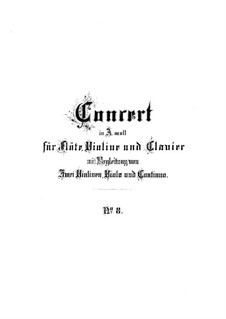 Triple Concerto for Flute, Violin and Harpsichord in A Minor, BWV 1044: Partitura completa by Johann Sebastian Bach