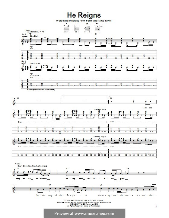 He Reigns (Newsboys): Para guitarra com guia by Peter Furler, Steve Taylor
