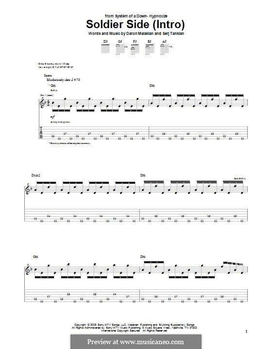 Soldier Side / Intro (System of a Down): Para guitarra com guia by Daron Malakian, Serj Tankian