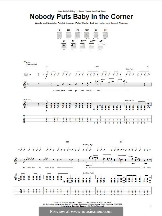 Nobody Puts Baby in The Corner (Fall Out Boy): Para guitarra com guia by Andrew Hurley, Joseph Trohman, Patrick Stump, Peter Wentz