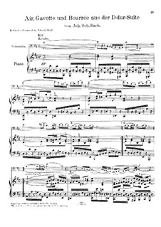Aria, Gavotte and Bourrée: versão para violoncelo e piano by Johann Sebastian Bach