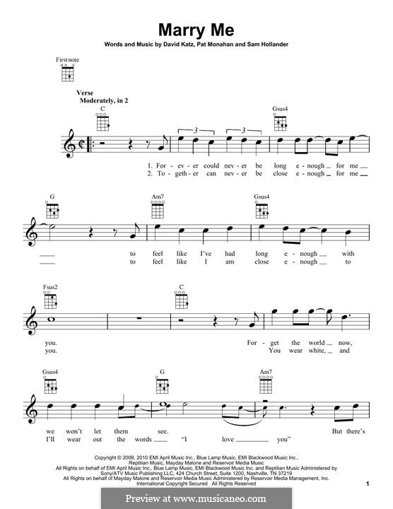 Marry Me (Train): para ukulele by Patrick Monahan