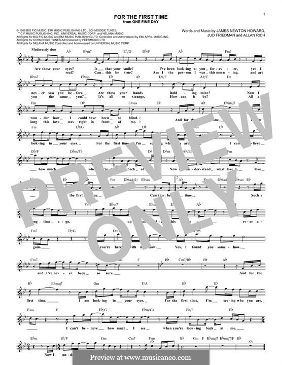 For the First Time (Kenny Loggins): Letras e Acordes by Allan Rich, James Newton Howard, Jud Friedman