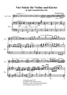 Four Pieces for violin & piano in late romantic style: Four Pieces for violin & piano in late romantic style by Sonja Grossner