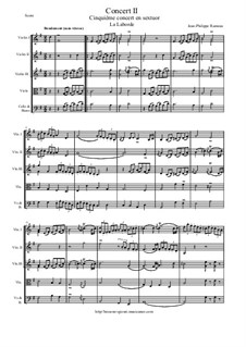 6 Concerts Transcrits en Sextuor: Concert en sextuor No.2 - score, parts by Jean-Philippe Rameau