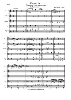 6 Concerts Transcrits en Sextuor: Concert en sextuor No.4 - score, parts by Jean-Philippe Rameau