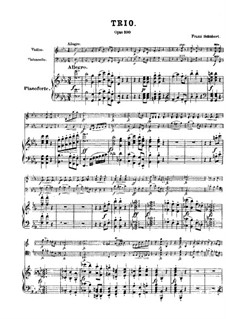 Piano Trio No.2 in E Flat Major, D.929 Op.100: partituras completas, partes by Franz Schubert