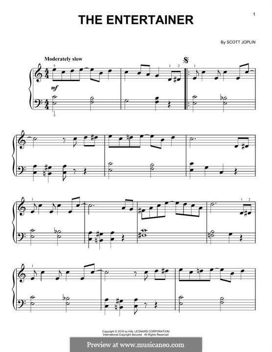 The Entertainer, for Piano: para um único musico (Editado por H. Bulow) by Scott Joplin