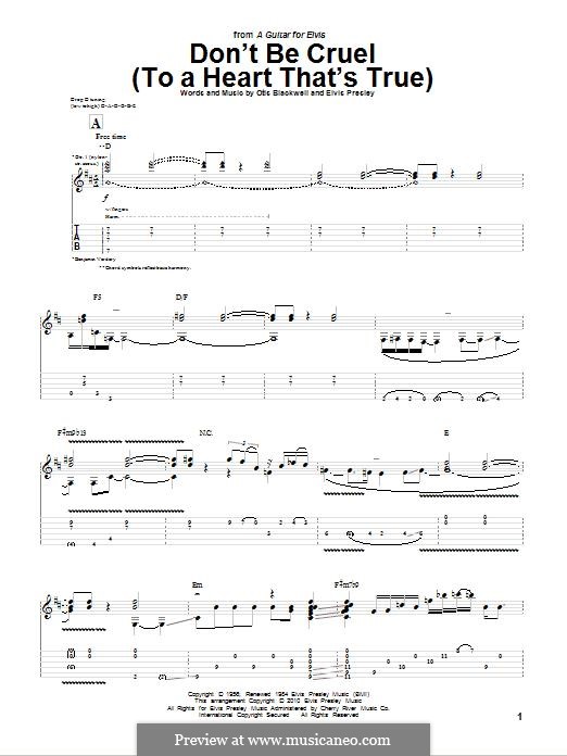 Don't Be Cruel: Para guitarra com guia by Elvis Presley, Otis Blackwell