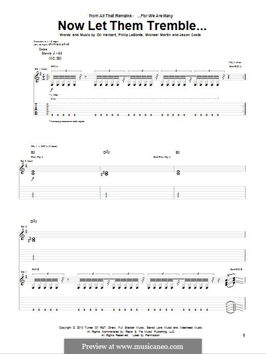 Now Let Them Tremble (All That Remains): Para guitarra com guia by Jason Costa, Mike Martin, Oli Herbert, Philip LaBonte