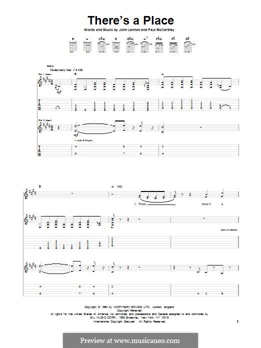 There's a Place (The Beatles): Para guitarra com guia by John Lennon, Paul McCartney