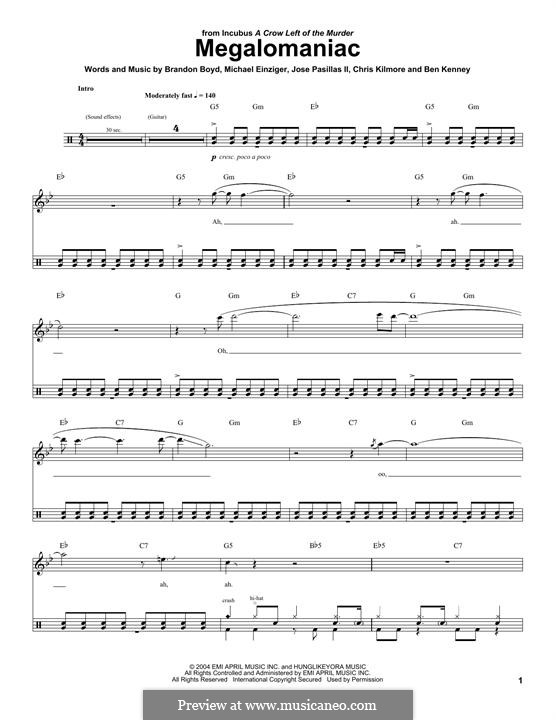 Megalomaniac (Incubus): Drum set by Ben Kenney, Brandon Boyd, Chris Kilmore, Jose Pasillas II, Michael Einziger