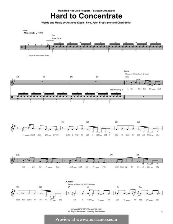 Hard to Concentrate (Red Hot Chili Peppers) por Flea, A. Kiedis, C