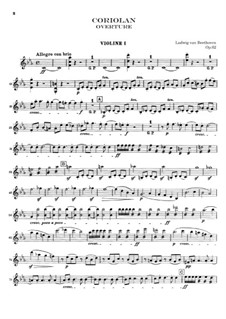 Ouvertüre Coriolan (Coriolanus Overture), Op.62: violinos parte I by Ludwig van Beethoven