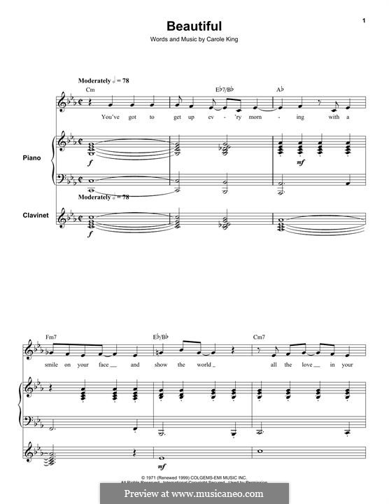 Beautiful: Para vocais e piano (ou Guitarra) by Carole King