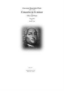 Concerto in G minor for Oboe and String Quartet: Version for oboe and piano, I47b by Giovanni Benedetto Platti