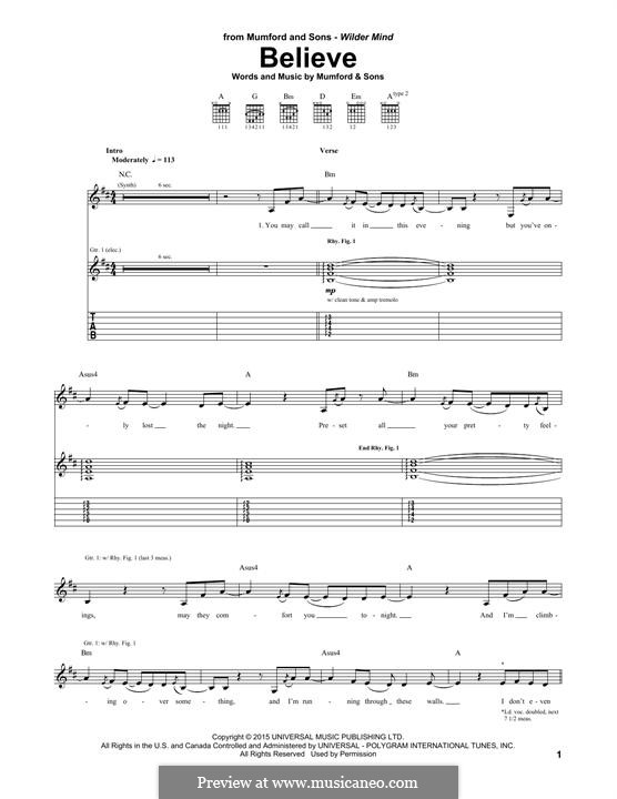 Believe (Mumford & Sons): Para guitarra com guia by Marcus Mumford