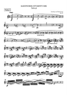 Leonore. Overture No.2 in C Major, Op.72a: violinos parte I by Ludwig van Beethoven