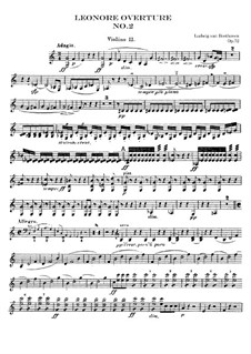 Leonore. Overture No.2 in C Major, Op.72a: violinos parte II by Ludwig van Beethoven