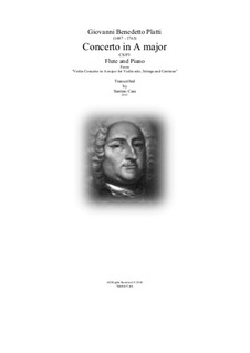 Concerto in A Major for Flute and Strings: versão para flauta e piano, CS/P3 by Giovanni Benedetto Platti