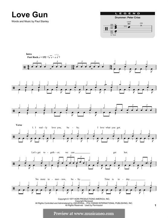 Love Gun (KISS): Drum set by Paul Stanley