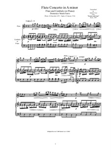 Concerto in A Minor for Flute and Strings: versão para flauta e piano, CS/Sdn2 by Domenico Sarro