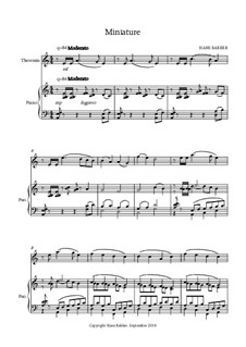 Miniature for theremin and piano: Miniature for theremin and piano by Hans Bakker