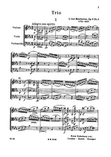 String Trio No.5 in C Minor, Op.9 No.3: Partitura completa by Ludwig van Beethoven