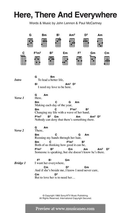 Here, There and Everywhere (The Beatles): melodia by John Lennon, Paul McCartney